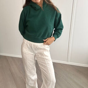 Zara green hoodie size small cotton cropped